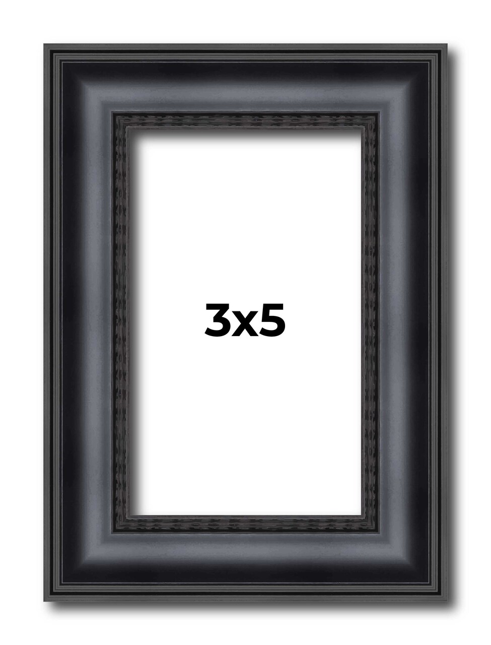 Photo Size Linear Black Picture Frame - UV Acrylic, Foam Board Backing, Hanging Hardware